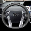 MEWANT Black Leather with Carbon Fiber Car Steering for Toyota Prius 2009 - 2015 / Prius C 2012 - 2019 / Prius V 2012 - 2021 - Alcantara, Leather, Carbon Fiber, Easy Install, Non - Slip, Best Steering Wheel Cover