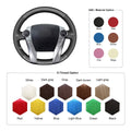 MEWANT Black Leather with Carbon Fiber Car Steering for Toyota Prius 2009 - 2015 / Prius C 2012 - 2019 / Prius V 2012 - 2021 - Alcantara, Leather, Carbon Fiber, Easy Install, Non - Slip, Best Steering Wheel Cover