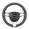 MEWANT Black PU Leather Real Genuine Leather Car Steering Wheel Cover for Chevrolet Spark / Spark EV / for Holden Barina Spark - Mewant Cover