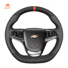 MEWANT Black Real Leather Suede Hand Sewing Car Steering Wheel Cover for Chevrolet SS 2014 - 2017 - Alcantara, Leather, Carbon Fiber, Easy Install, Non - Slip, Best Steering Wheel Cover