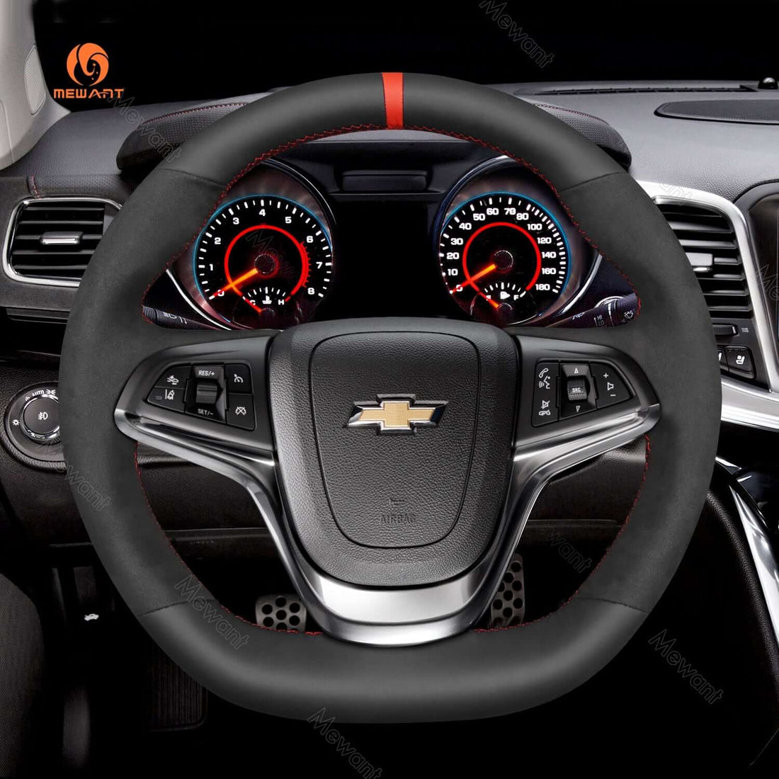 MEWANT Sewing Steering Wheel Cover for Chevrolet SS 2014-2017
