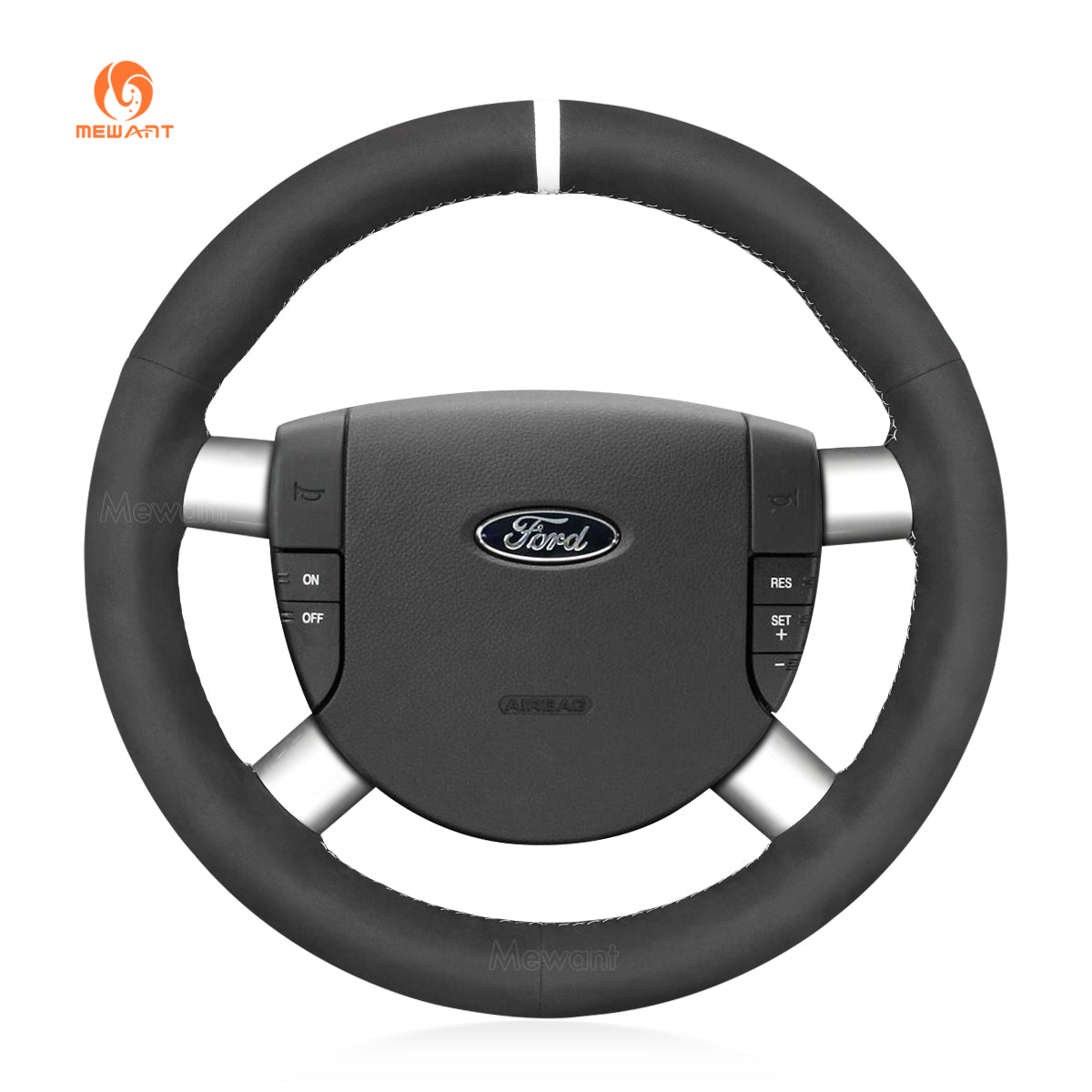 MEWANT Black Suede Car Steering Wheel Cover for Ford Mondeo / Galaxy - Mewant Cover