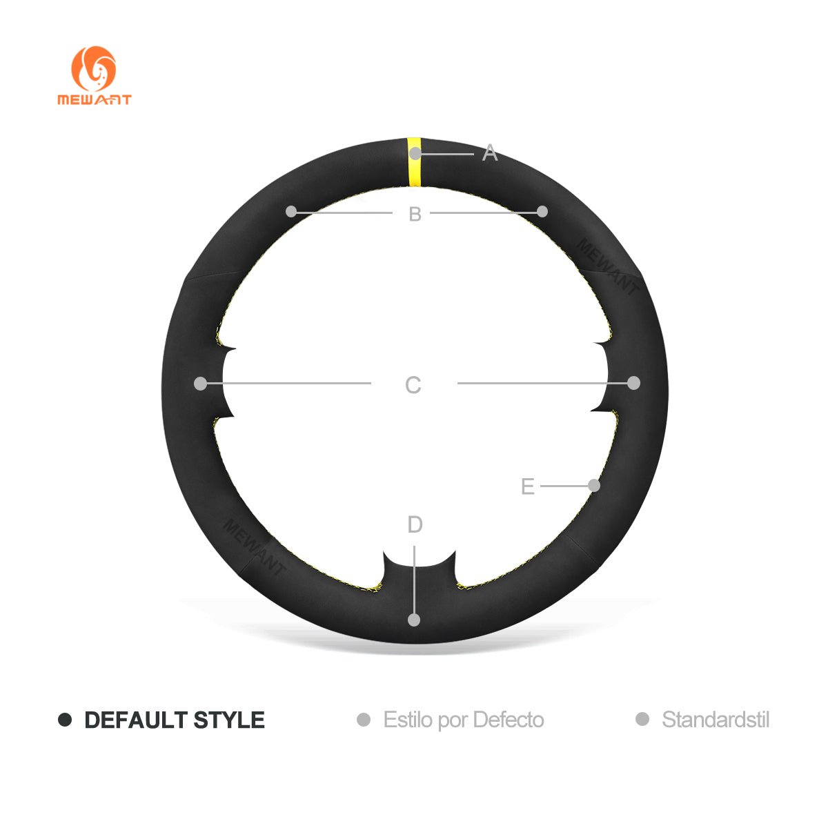 MEWANT Black Suede Car Steering Wheel Cover for Mercedes Benz A - Class W169 2004 - 2012 - Alcantara, Leather, Carbon Fiber, Easy Install, Non - Slip, Best Steering Wheel Cover