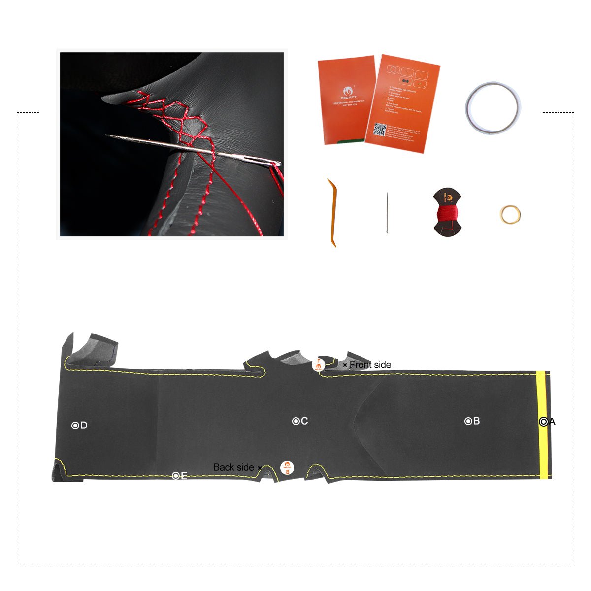 MEWANT Black Suede Car Steering Wheel Cover for Mercedes Benz A - Class W169 2004 - 2012 - Alcantara, Leather, Carbon Fiber, Easy Install, Non - Slip, Best Steering Wheel Cover