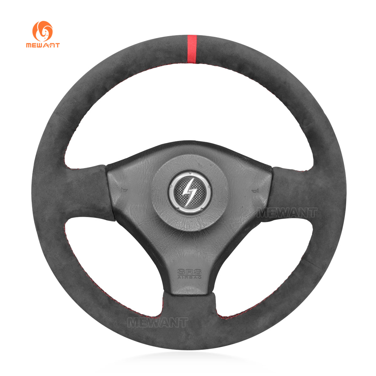MEWANT Black Suede Car Steering Wheel Cover for Nissan 200SX S15 Silvia Skyline R34 GTR GT - R - Alcantara, Leather, Carbon Fiber, Easy Install, Non - Slip, Best Steering Wheel Cover
