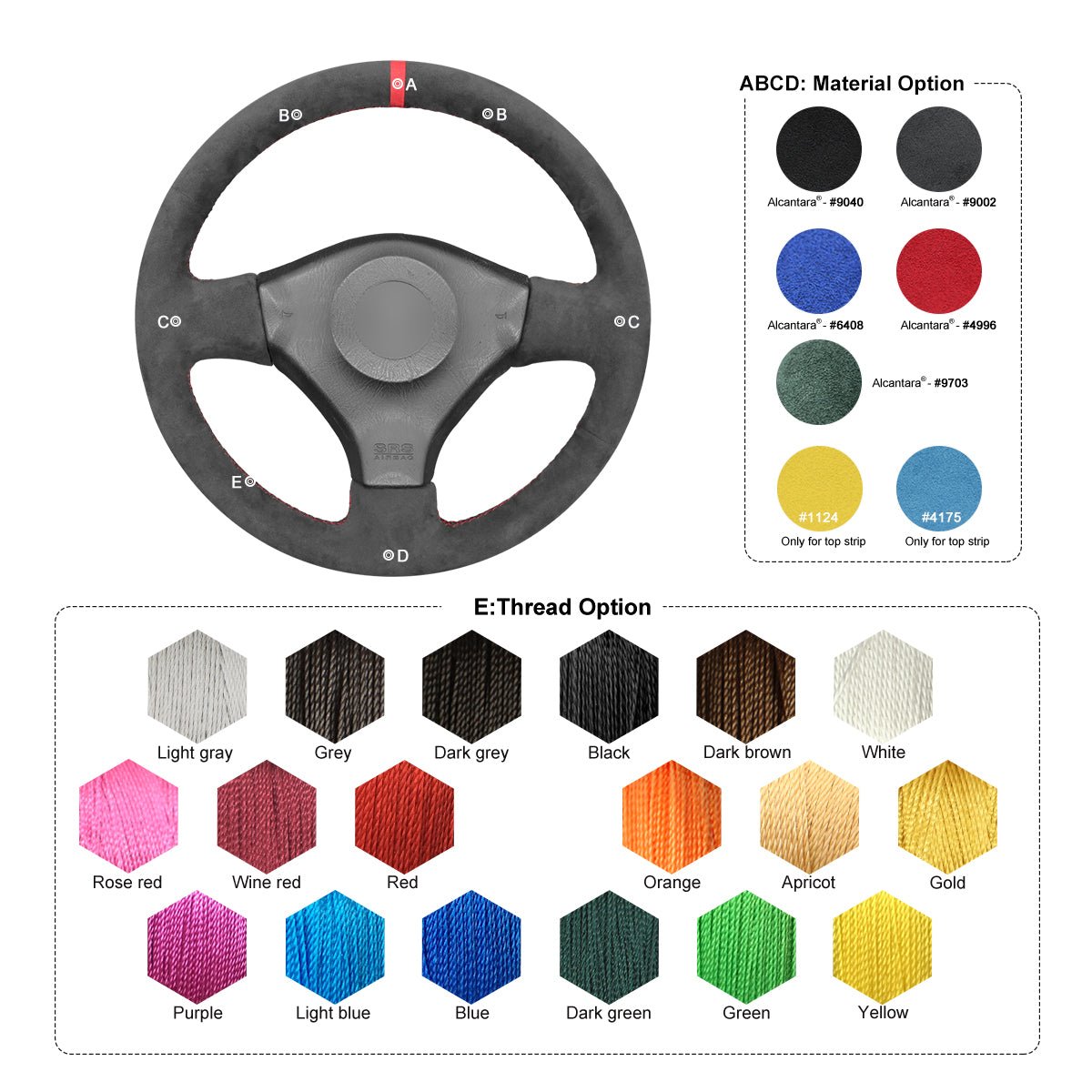 MEWANT Black Suede Car Steering Wheel Cover for Nissan 200SX S15 Silvia Skyline R34 GTR GT - R - Alcantara, Leather, Carbon Fiber, Easy Install, Non - Slip, Best Steering Wheel Cover