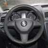 MEWANT Black Suede Car Steering Wheel Cover for Skoda Citigo 2013 - 2019 / Fabia 2013 - 2019 / Yeti 2014 - 2019 - Mewant Cover