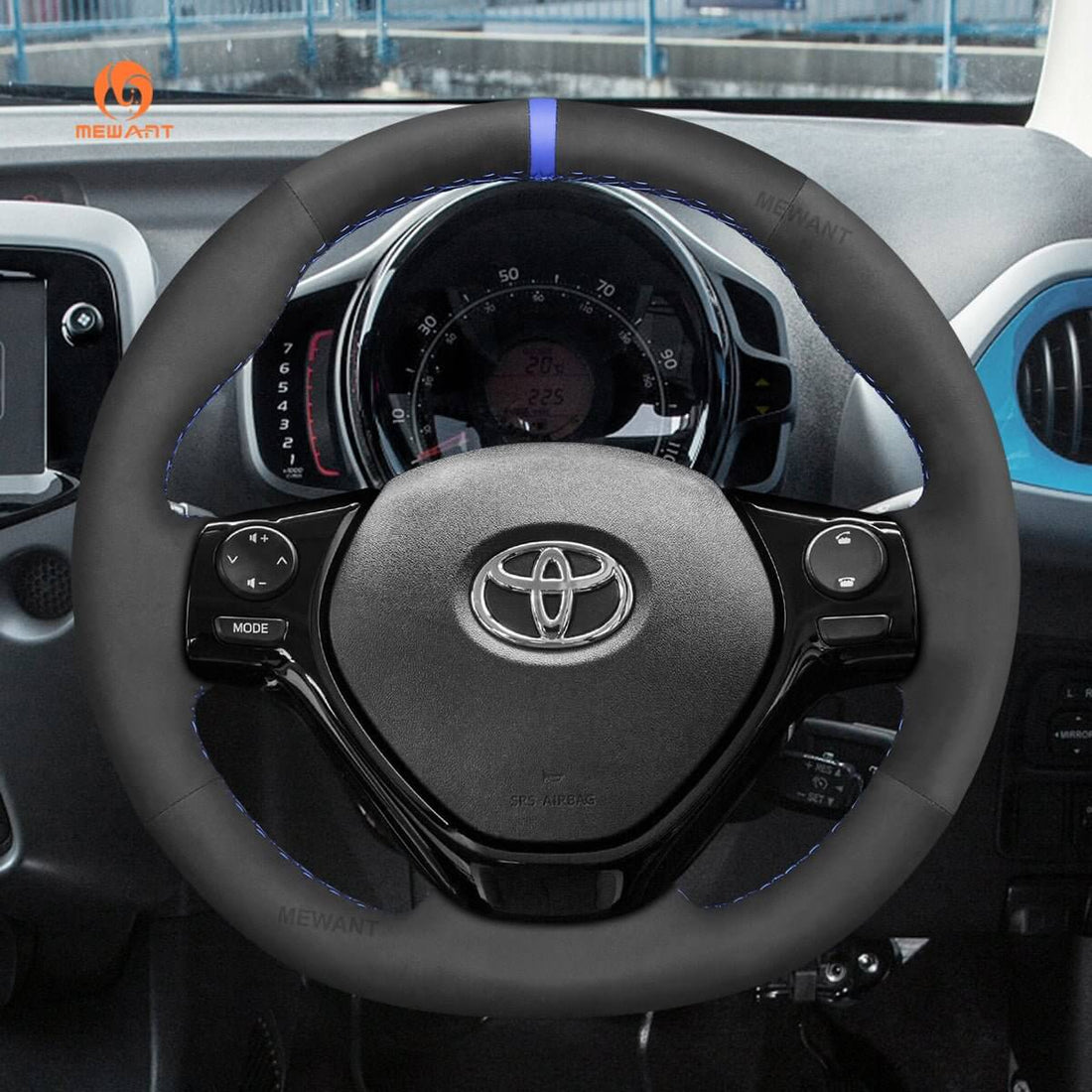MEWANT Steering Wheel Cover for Toyota Aygo 2 Peugeot 108 Citreon C1 2014-2021