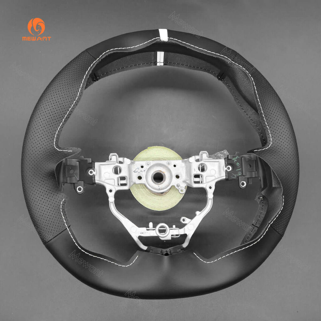 MEWANT Black Suede Car Steering Wheel Cover for Toyota Aygo 2 Peugeot 108 Citreon C1 2014 - 2021 - Alcantara, Leather, Carbon Fiber, Easy Install, Non - Slip, Best Steering Wheel Cover