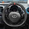 MEWANT Black Suede Car Steering Wheel Cover for Toyota Aygo 2 Peugeot 108 Citreon C1 - Mewant Cover