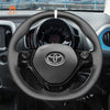 MEWANT Black Suede Car Steering Wheel Cover for Toyota Aygo 2 Peugeot 108 Citreon C1 - Mewant Cover