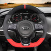 MEWANT Black Suede Leather Matte PU Carbon Fiber Car Steering Wheel Cover Braids for Kia Stinger 2017 2018 2019 2020 - Mewant Cover