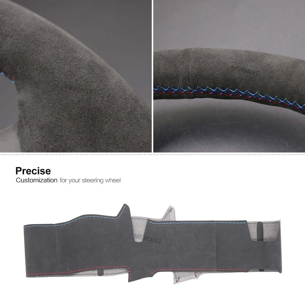 MEWANT Car Steering Wheel Cover for BMW Z4 E85 Roadster E86 Coupe 2003 - 2008 - Alcantara, Leather, Carbon Fiber, Easy Install, Non - Slip, Best Steering Wheel Cover