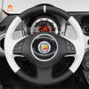 MEWANT Car Steering Wheel Cover for Fiat 500 2007 - 2015 / Fiat 500e 2014 - 2018 / Fiat 500C 2014 - 2017 - Alcantara, Leather, Carbon Fiber, Easy Install, Non - Slip, Best Steering Wheel Cover
