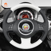 MEWANT Car Steering Wheel Cover for Fiat 500 2007 - 2015 / Fiat 500e 2014 - 2018 / Fiat 500C 2014 - 2017 - Alcantara, Leather, Carbon Fiber, Easy Install, Non - Slip, Best Steering Wheel Cover