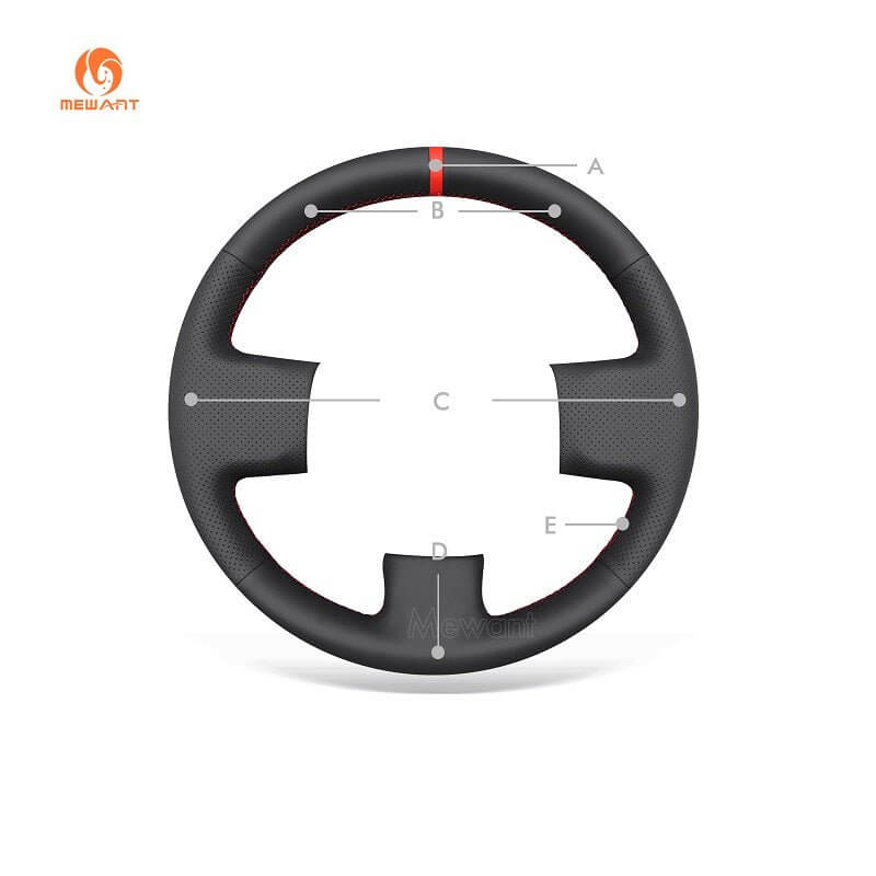 MEWANT Car Steering Wheel Cover for Fiat Panda 2012 - 2024 - Alcantara, Leather, Carbon Fiber, Easy Install, Non - Slip, Best Steering Wheel Cover