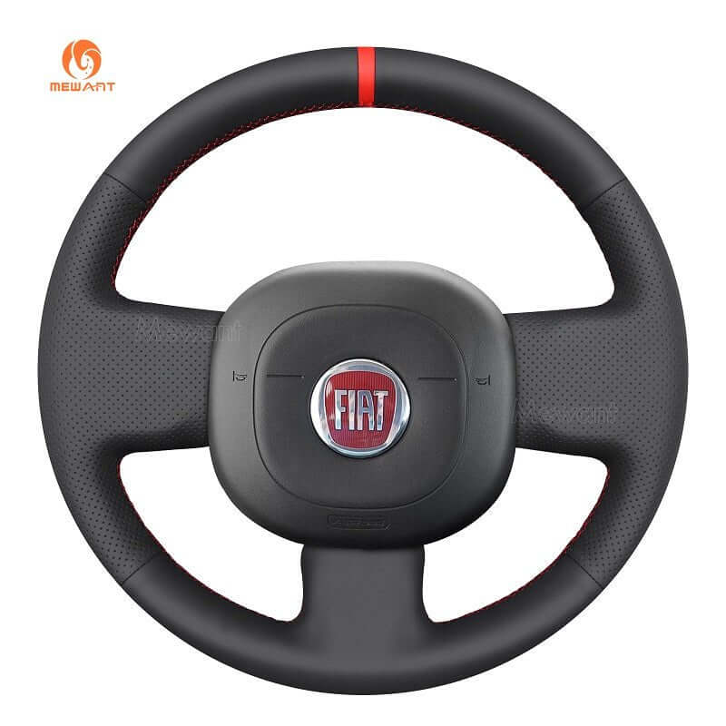 MEWANT Car Steering Wheel Cover for Fiat Panda 2012 - 2024 - Alcantara, Leather, Carbon Fiber, Easy Install, Non - Slip, Best Steering Wheel Cover