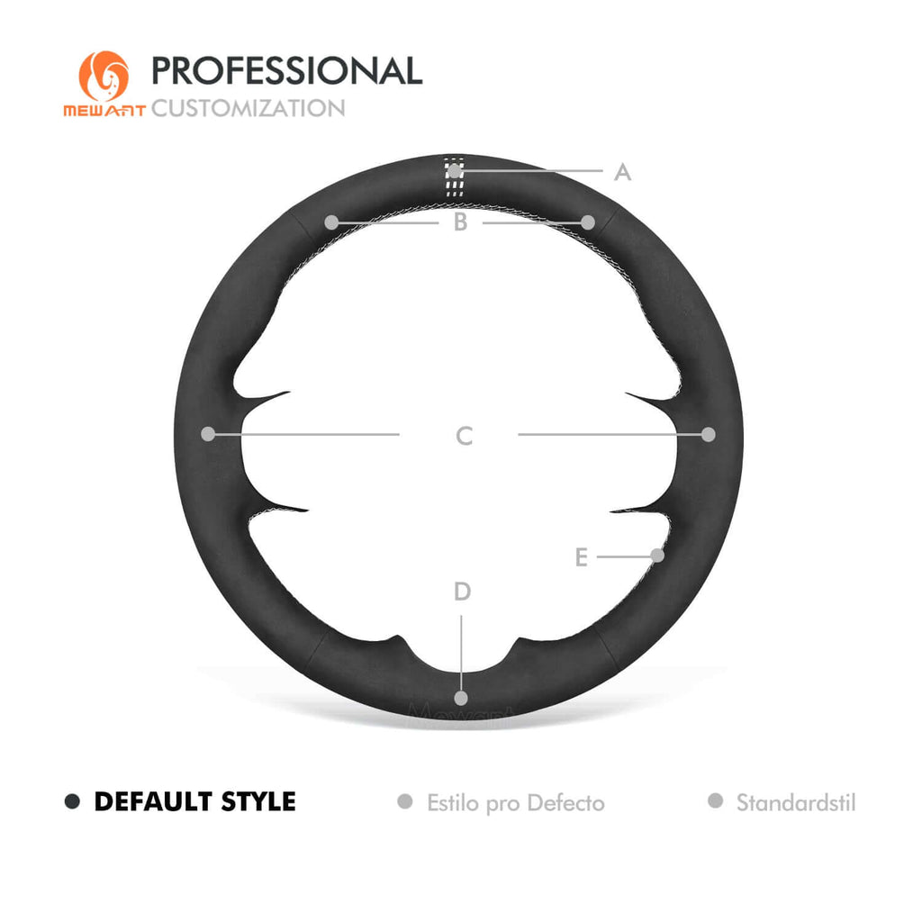 MEWANT Car Steering Wheel Cover for Ford Bronco Sport/ Ford Focus IV/ Kuga III Puma/ Bronco Sport/ Fiesta VII/ Maverick/ Tourneo Courier/ Tourneo Custom/ Transit/ E - Transit/Transit Courier/ Transit Custom/ Escape - Alcantara, Leather, Carbon Fiber, Easy Install, Non - Slip, Best Steering Wheel Cover