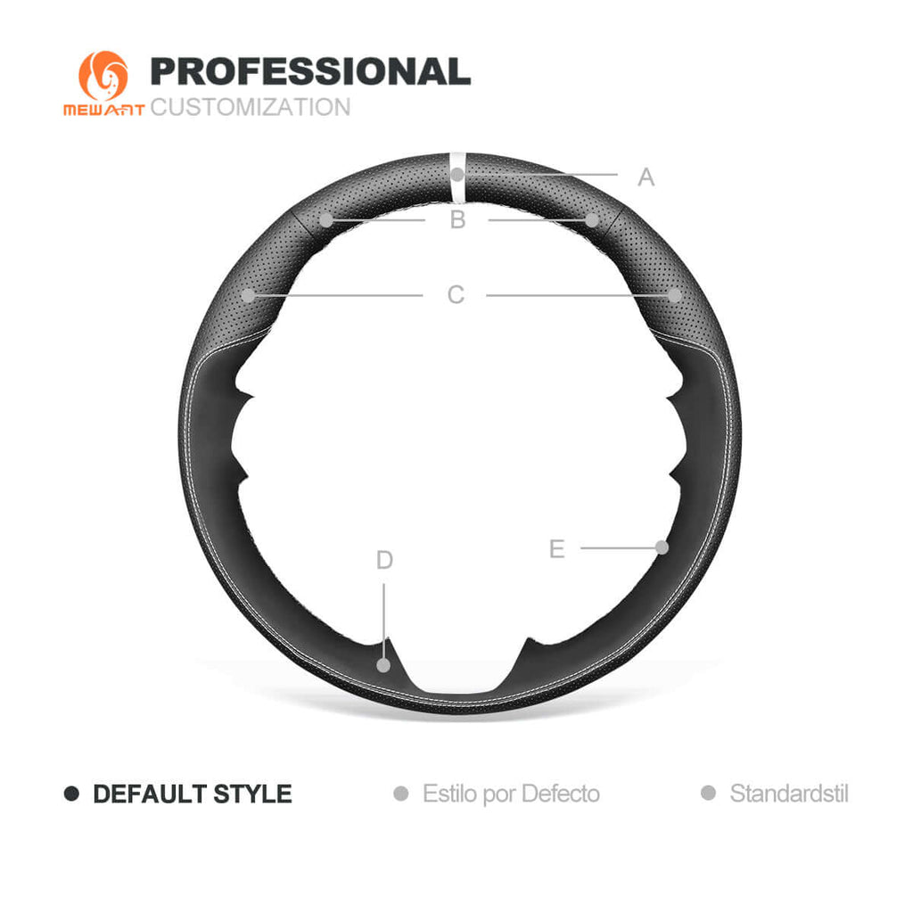 MEWANT Car Steering Wheel Cover for Ford Edge/ Fusion/ Mondeo/ S - Max/ Edge/ Galaxy - Alcantara, Leather, Carbon Fiber, Easy Install, Non - Slip, Best Steering Wheel Cover