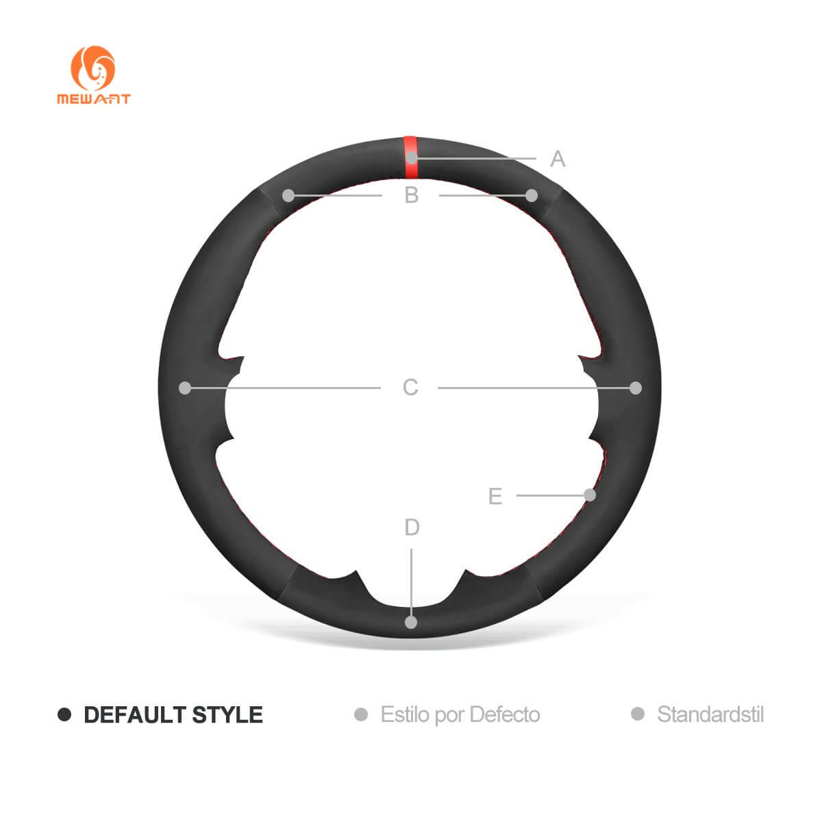 MEWANT Car Steering Wheel Cover for Ford Fiesta VI/ Fiesta VII/ Ecosport/ B - MAX/ Ka (Ka+)/ Tourneo Courier/ Transit Courier - Alcantara, Leather, Carbon Fiber, Easy Install, Non - Slip, Best Steering Wheel Cover