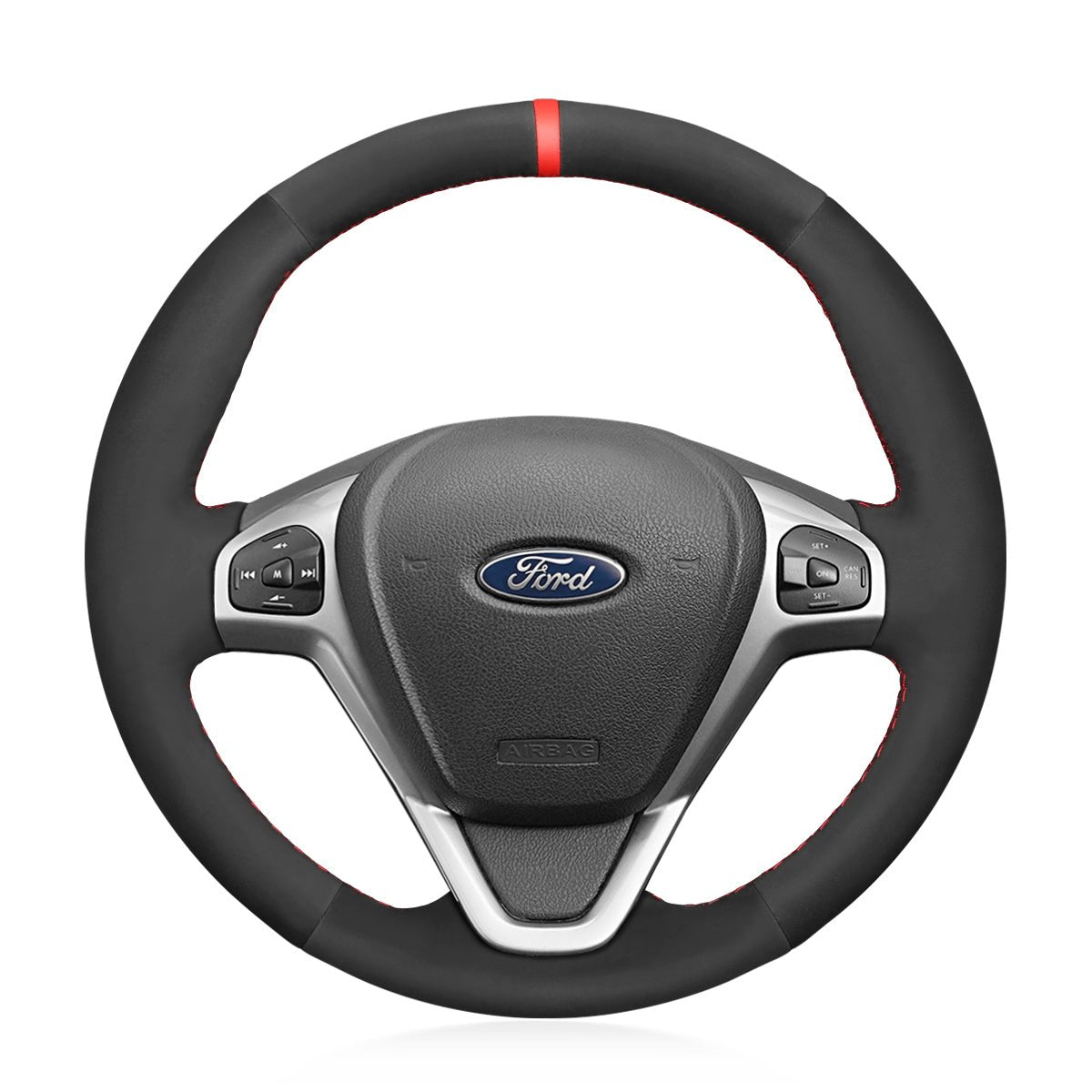 MEWANT Car Steering Wheel Cover for Ford Fiesta VI/ Fiesta VII/ Ecosport/ B - MAX/ Ka (Ka+)/ Tourneo Courier/ Transit Courier - Mewant Cover