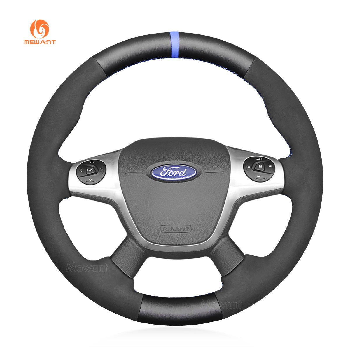 MEWANT Car Steering Wheel Cover for Ford Focus / Escape / C - MAX / Grand C - Max /Kuga /Ford Focus III - Mewant Cover