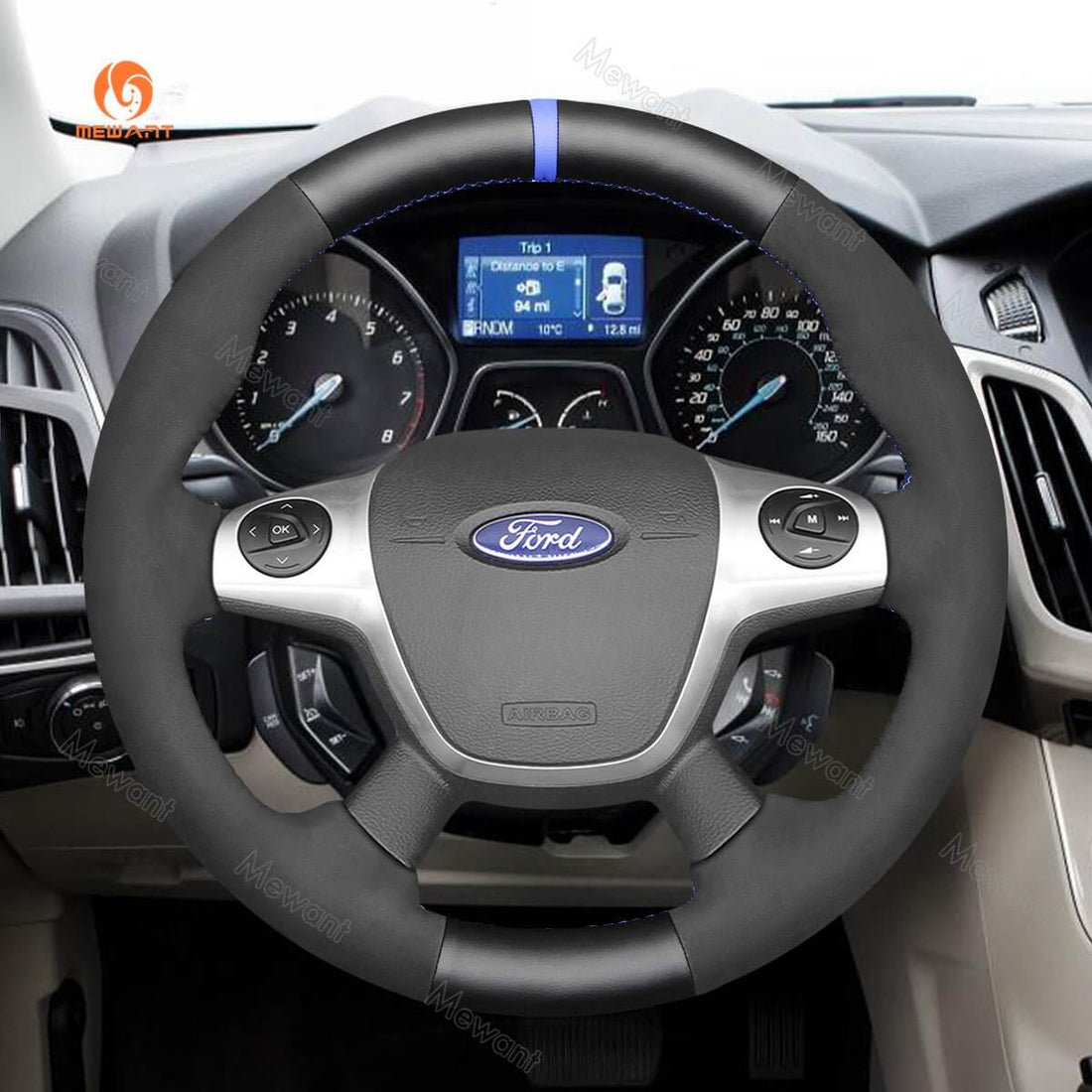 MEWANT Steering Wheel Cover for Ford Focus Escape C-MAX Grand C-Max Kuga 2010-2018