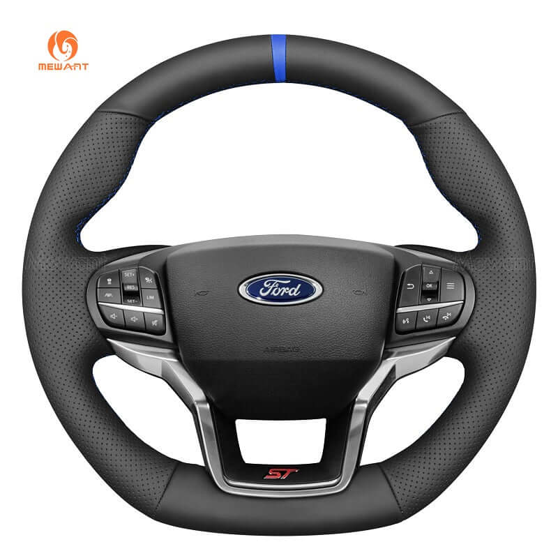 MEWANT Car Steering Wheel Cover for Ford Ford Explorer (ST/ST - Line/Timberline) - Alcantara, Leather, Carbon Fiber, Easy Install, Non - Slip, Best Steering Wheel Cover