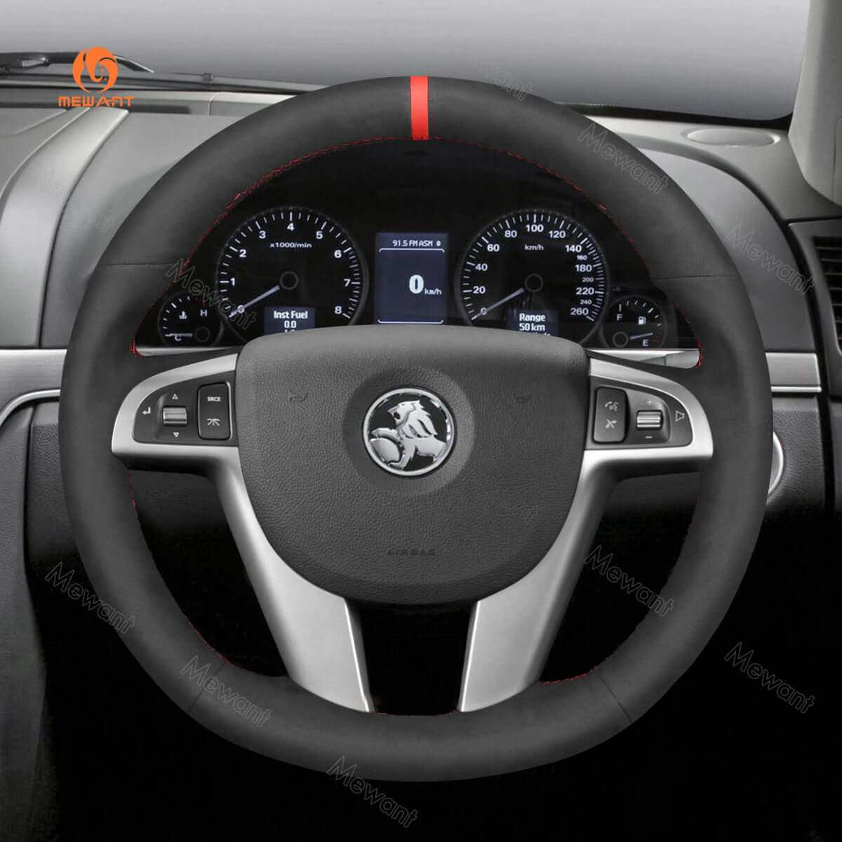 MEWANT Car Steering Wheel Cover for Holden Commodore (VE) 2006 - 2012 / Ute 2007 - 2013 / Calais 2006 - 2012 / Caprice 2006 - 2013 - Alcantara, Leather, Carbon Fiber, Easy Install, Non - Slip, Best Steering Wheel Cover