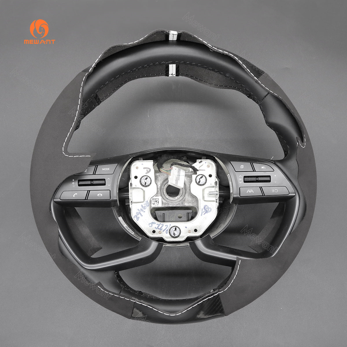 MEWANT Car Steering Wheel Cover for Hyundai i20 III 2020 - 2023 / Bayon 2021 - 2024 - Alcantara, Leather, Carbon Fiber, Easy Install, Non - Slip, Best Steering Wheel Cover