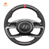 MEWANT Car Steering Wheel Cover for Hyundai Tucson / Tucson IV/ i20 III / Bayon/ i30 Sedan (Active/Elite) - Alcantara, Leather, Carbon Fiber, Easy Install, Non - Slip, Best Steering Wheel Cover