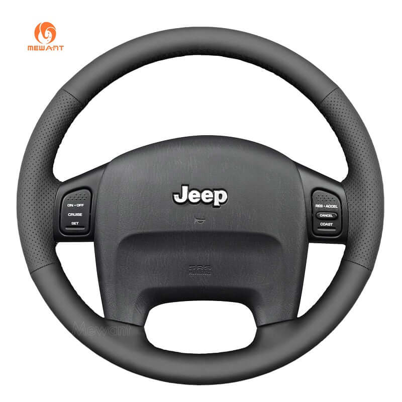 MEWANT Car Steering Wheel Cover for Jeep Wrangler Grand Cherokee - Alcantara, Leather, Carbon Fiber, Easy Install, Non - Slip, Best Steering Wheel Cover