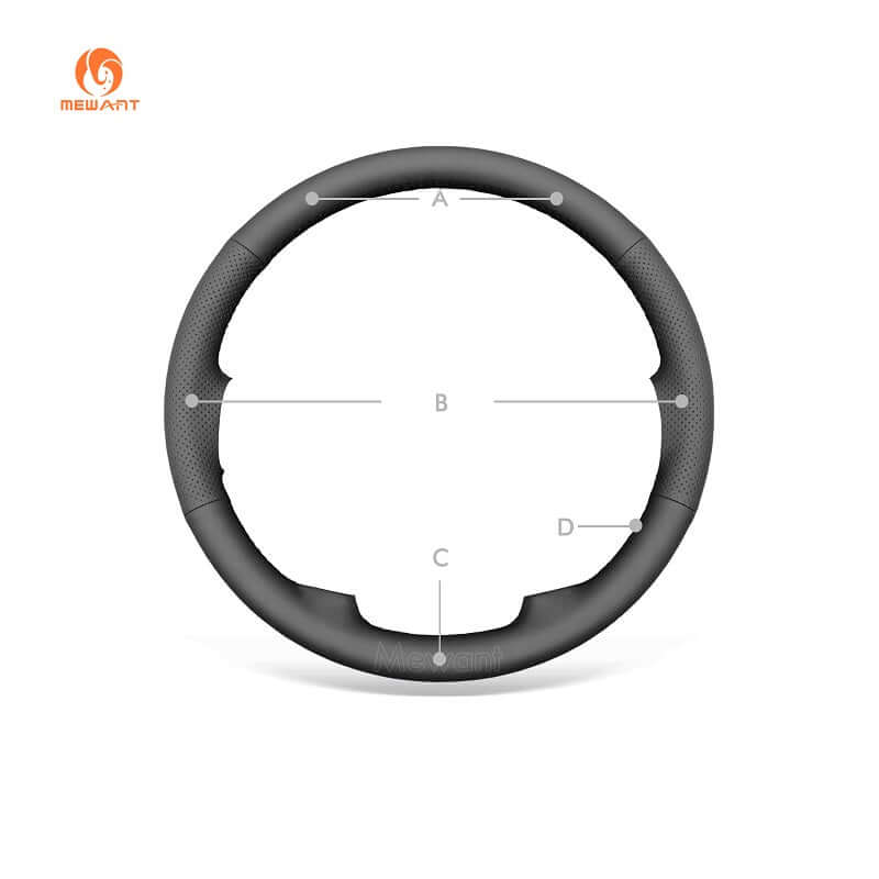 MEWANT Car Steering Wheel Cover for Jeep Wrangler Grand Cherokee - Alcantara, Leather, Carbon Fiber, Easy Install, Non - Slip, Best Steering Wheel Cover