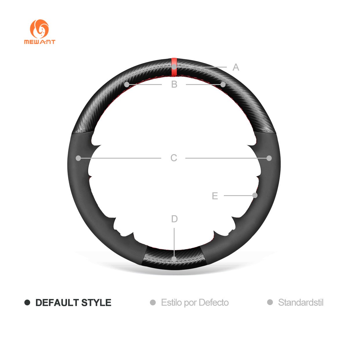 MEWANT Car Steering Wheel Cover for Mercedes Benz GL - Class X164 2006 - 2009 / M - Class W164 2005 - 2008 / R - Class 2006 - 2009 - Alcantara, Leather, Carbon Fiber, Easy Install, Non - Slip, Best Steering Wheel Cover