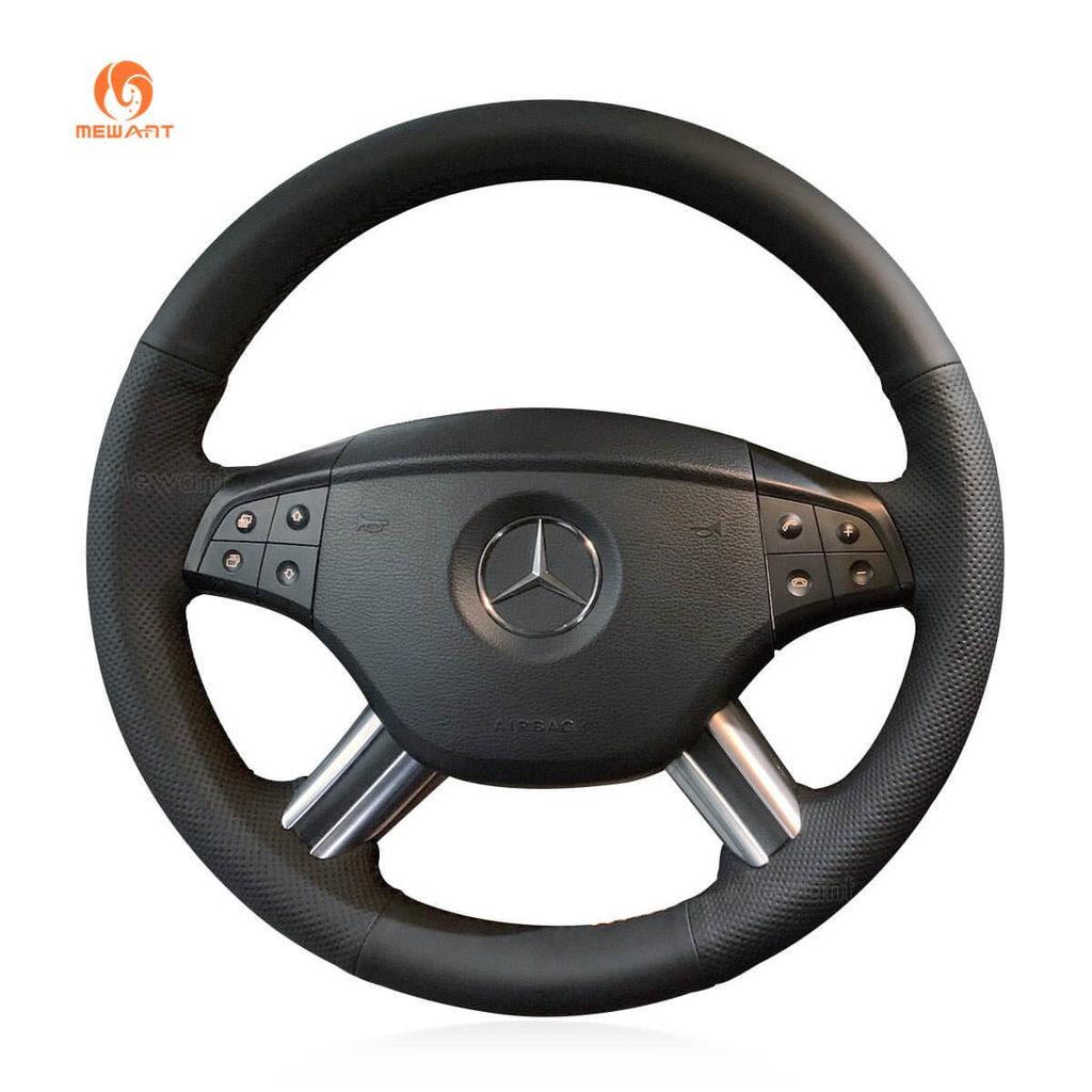 MEWANT Car Steering Wheel Cover for Mercedes Benz GL - Class X164 2006 - 2009 / M - Class W164 2005 - 2008 / R - Class 2006 - 2009 - Alcantara, Leather, Carbon Fiber, Easy Install, Non - Slip, Best Steering Wheel Cover