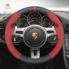 MEWANT Car Steering Wheel Cover for Porsche 911 (991) 2009 - 2016 / Boxster (981) 2009 - 2016 / Cayman (981) 2009 - 2016 / Cayenne 2011 - 2014 / Panamera 2013 - 2016 - Mewant Cover