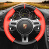 MEWANT Car Steering Wheel Cover for Porsche 911 (991) 2009 - 2016 / Boxster (981) 2009 - 2016 / Cayman (981) 2009 - 2016 / Cayenne 2011 - 2014 / Panamera 2013 - 2016 - Mewant Cover