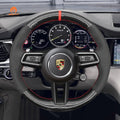 MEWANT Car Steering Wheel Cover for Porsche 911 (992) / Macan/ Panamera / Taycan - Alcantara, Leather, Carbon Fiber, Easy Install, Non - Slip, Best Steering Wheel Cover