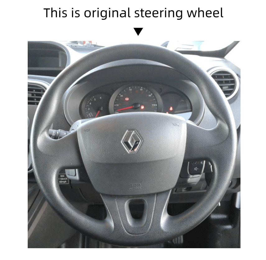 MEWANT Car Steering Wheel Cover for Renault Megane 3/ Scenic 3 (Grand Scenic)/ Kangoo 2/ Kangoo Maxi - Alcantara, Leather, Carbon Fiber, Easy Install, Non - Slip, Best Steering Wheel Cover