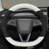 Mewant Car Steering Wheel Cover - for Tesla Model 3 Highland 2023 2024 2025 Model Y - US in stock - Alcantara, Leather, Carbon Fiber, Easy Install, Non - Slip, Best Steering Wheel Cover