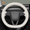 Mewant Car Steering Wheel Cover - for Tesla Model 3 Highland 2023 2024 2025 Model Y - US in stock - Alcantara, Leather, Carbon Fiber, Easy Install, Non - Slip, Best Steering Wheel Cover