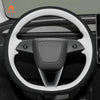 Mewant Car Steering Wheel Cover - for Tesla Model 3 Highland 2023 2024 2025 Model Y - US in stock - Alcantara, Leather, Carbon Fiber, Easy Install, Non - Slip, Best Steering Wheel Cover