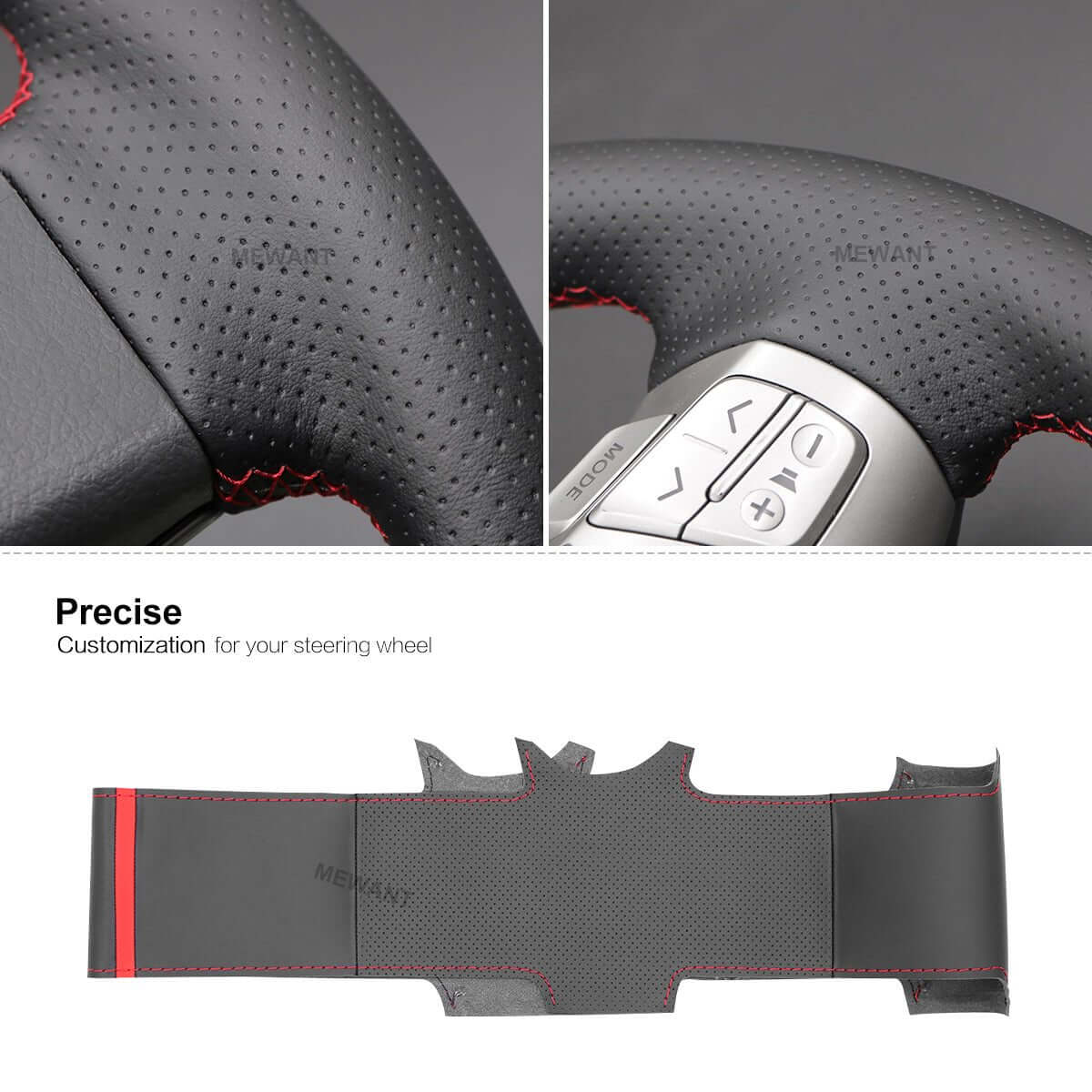 MEWANT Car Steering Wheel Cover for Toyota Solara (Camry Solara) 2007 - 2008 / Venza 2009 - 2012 - Alcantara, Leather, Carbon Fiber, Easy Install, Non - Slip, Best Steering Wheel Cover