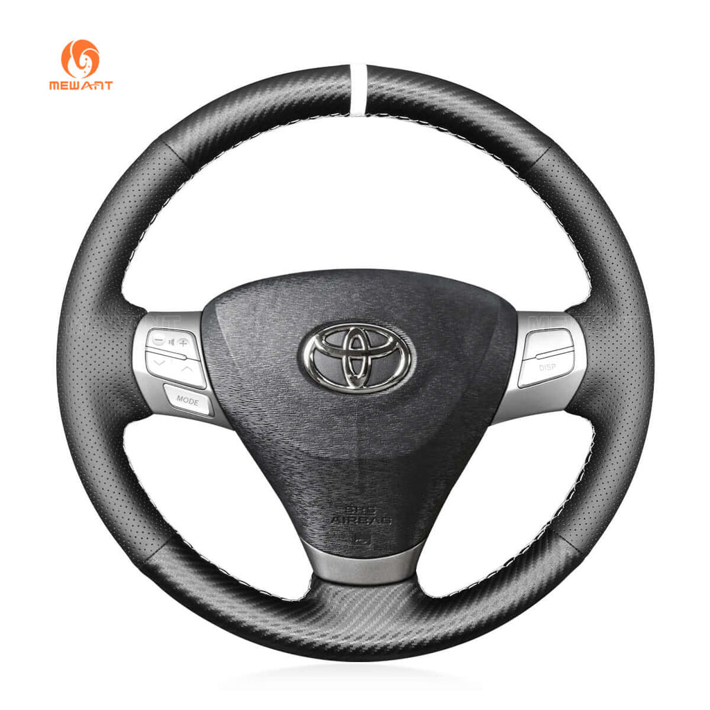 MEWANT Car Steering Wheel Cover for Toyota Solara (Camry Solara) 2007 - 2008 / Venza 2009 - 2012 - Alcantara, Leather, Carbon Fiber, Easy Install, Non - Slip, Best Steering Wheel Cover