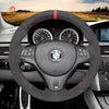 MEWANT Carbon Fiber Alcantara Car Steering Wheel Cover for BMW M Sport M3 E90 E91 E92 E93 / E87 E81 E82 E88 / X1 E84 / M3 E90 E92 E93 - Mewant Cover