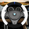 MEWANT Carbon Fiber Alcantara Car Steering Wheel Cover for BMW M Sport M3 E90 E91 E92 E93 / E87 E81 E82 E88 / X1 E84 / M3 E90 E92 E93 - Alcantara, Leather, Carbon Fiber, Easy Install, Non - Slip, Best Steering Wheel Cover