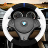 MEWANT Carbon Fiber Alcantara Car Steering Wheel Cover for BMW M Sport M3 E90 E91 E92 E93 / E87 E81 E82 E88 / X1 E84 / M3 E90 E92 E93 - Alcantara, Leather, Carbon Fiber, Easy Install, Non - Slip, Best Steering Wheel Cover