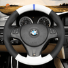 MEWANT Carbon Fiber Alcantara Car Steering Wheel Cover for BMW M Sport M3 E90 E91 E92 E93 / E87 E81 E82 E88 / X1 E84 / M3 E90 E92 E93 - Alcantara, Leather, Carbon Fiber, Easy Install, Non - Slip, Best Steering Wheel Cover