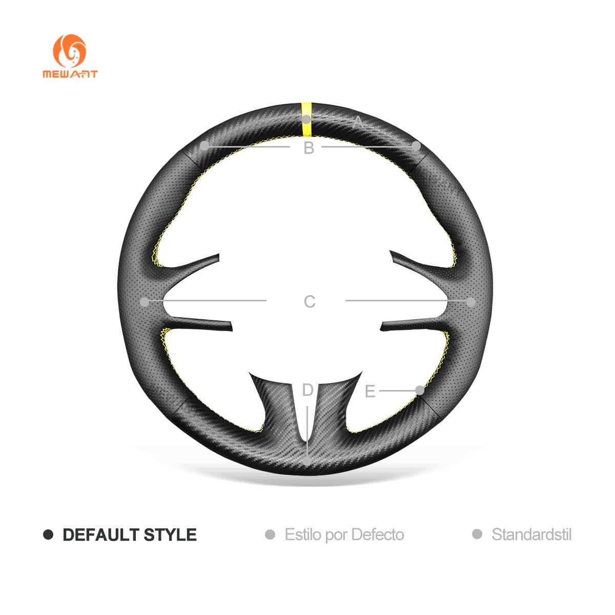 MEWANT Carbon Fiber Leather Car Steering Wheel Cover for Infiniti Q50 2014 - 2017 / QX50 2015 - 2017 - Alcantara, Leather, Carbon Fiber, Easy Install, Non - Slip, Best Steering Wheel Cover