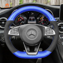 Load image into Gallery viewer, MEWANT Carbon Fiber Leather Car Steering Wheel Cover for Mercedes Benz W176 W246 W205 C117 C218 X218 W213 X253 C253 - Mewant Cover
